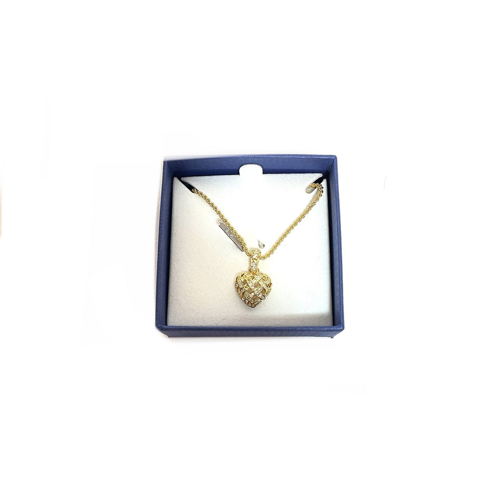 Swarovski Gold Crystal Heart & Chain | Like New |