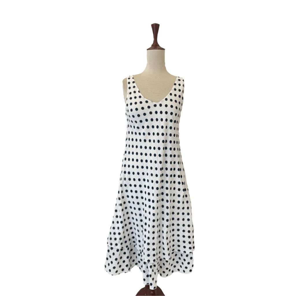 Apricot White Polka Dot Dress | Pre Loved |