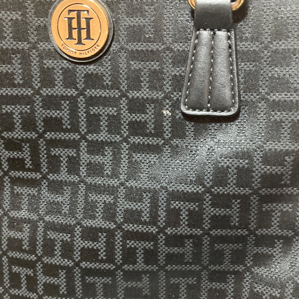 Tommy Hilfiger Black Canvas Monogram Satchel | Pre Loved |