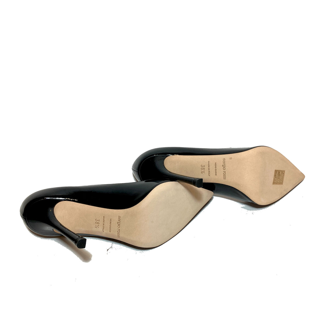 Sergio Rossi Black Patent Leather 'Vernice' Pumps | Brand New |