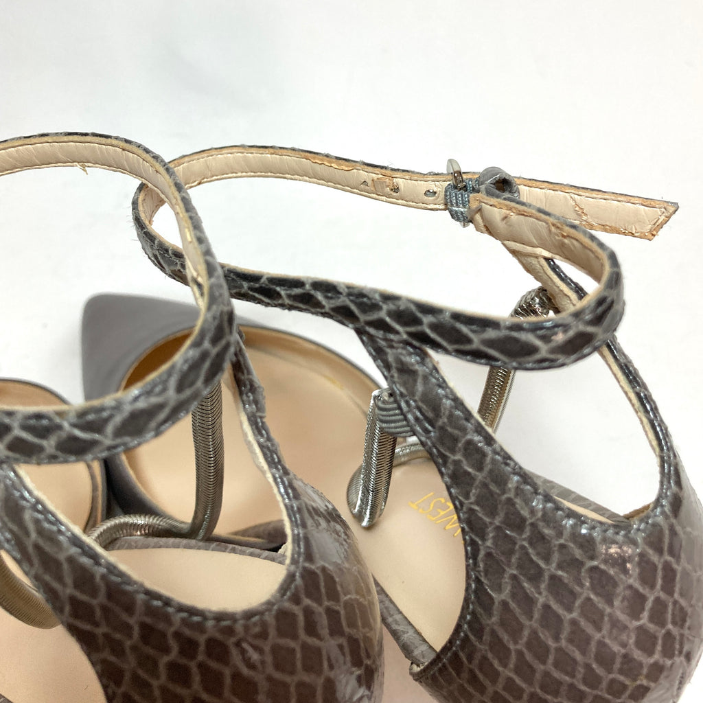 Nine West Grey ‘Terasa’ Pointed Snakeskin Pumps | Gently Used |