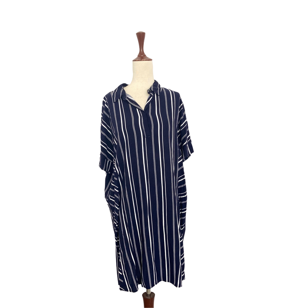 Mango Navy & White Striped Long Tunic | Pre Loved |