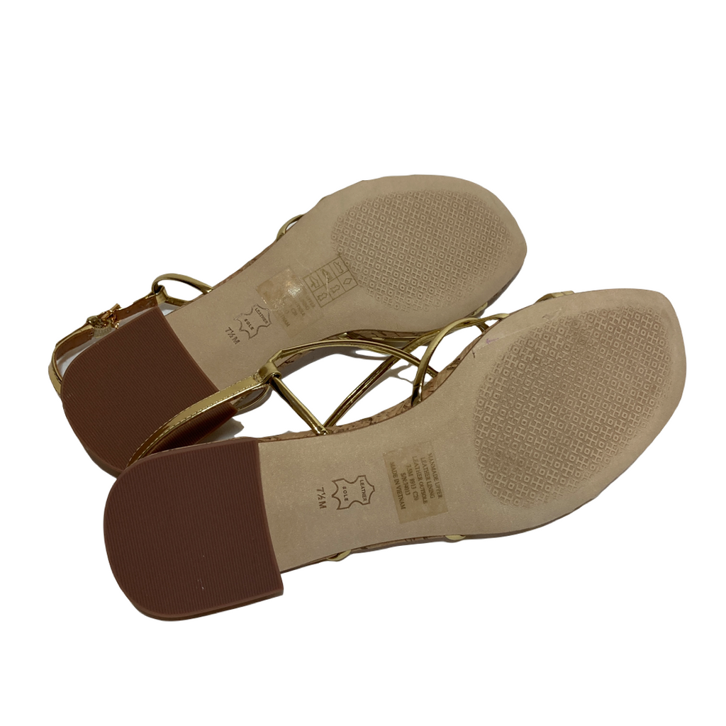 Tory Burch Gold 'Penelope' Cork Sandals | Brand New |