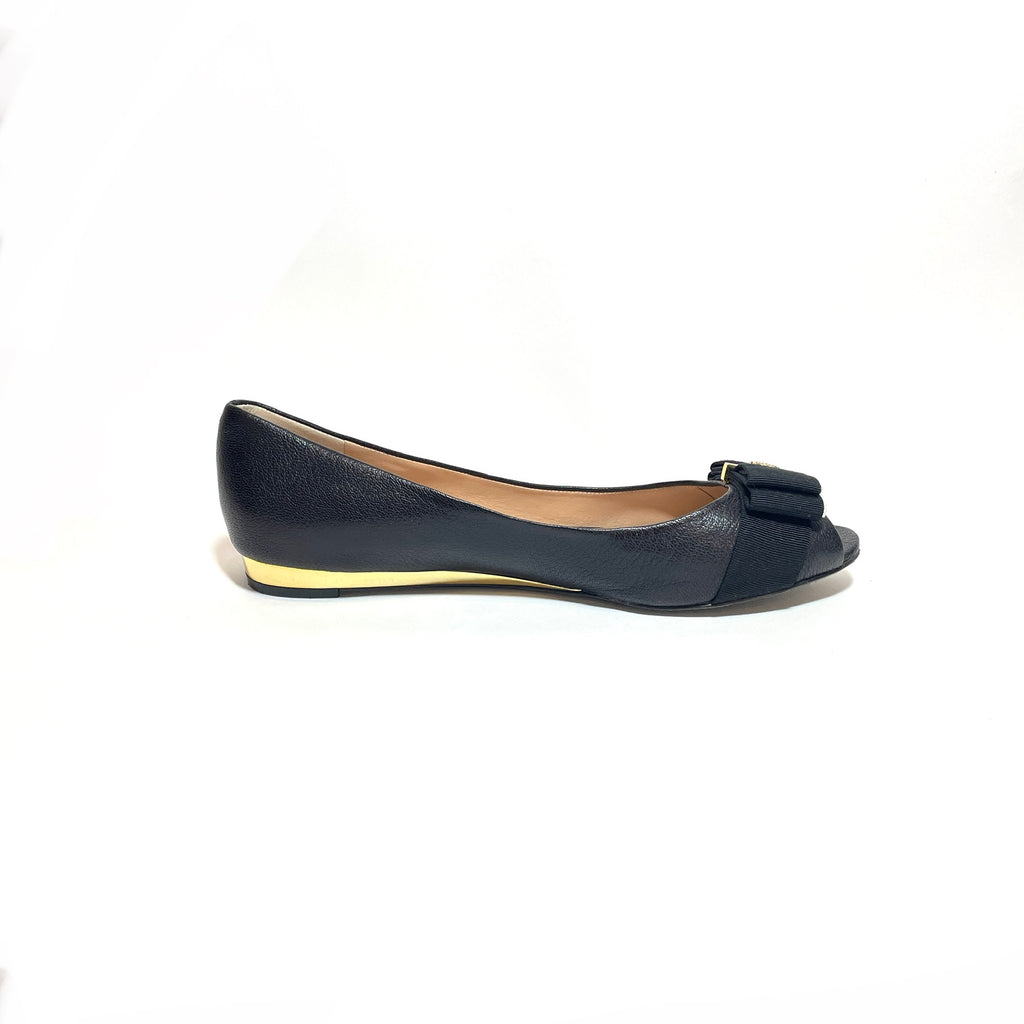 Tory Burch Black 'Trudy' Peep-toe Demi Wedges | Gently Used |