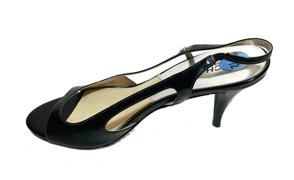 Michael Kors Black Leather Sling-Back Heels | Like New |