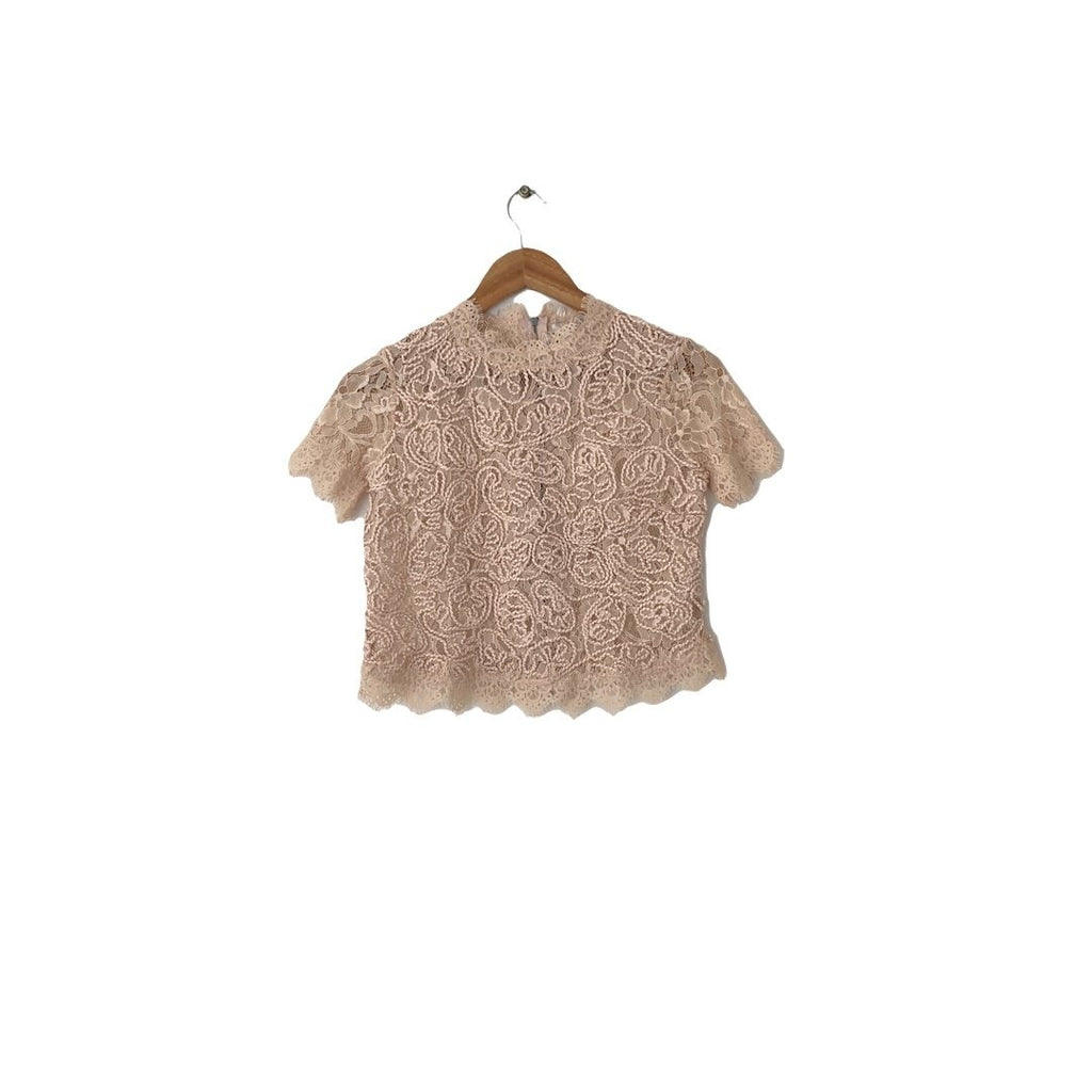 ZARA Beige-Nude Lace Top | Like New |