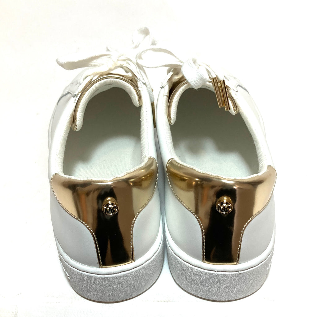 Michael Kors White & Gold 'Keaton' Sneakers | Like New |
