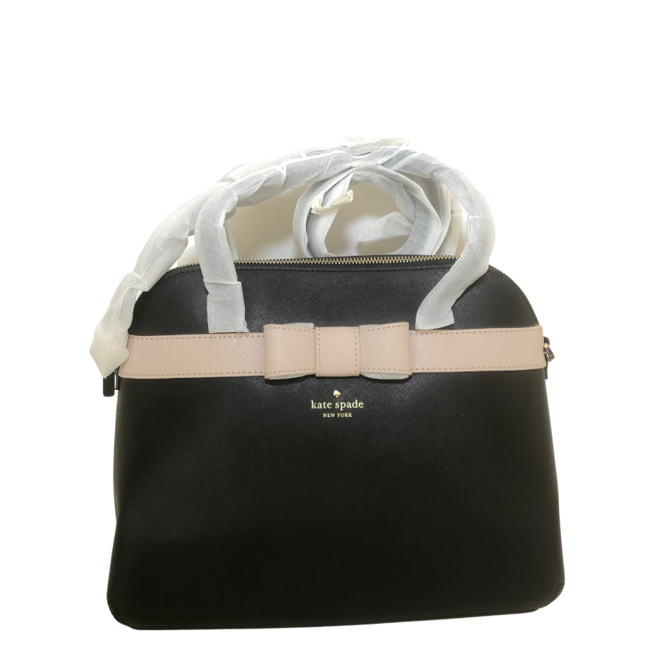Kate Spade Black Leather 'Julita' Bow Satchel | Brand New |