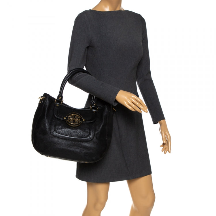 Tory Burch Black Leather 'Amanda' Shoulder Bag | Pre Loved |