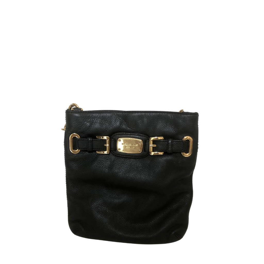 Michael Kors Black Leather Crossbody Bag | Pre Loved |