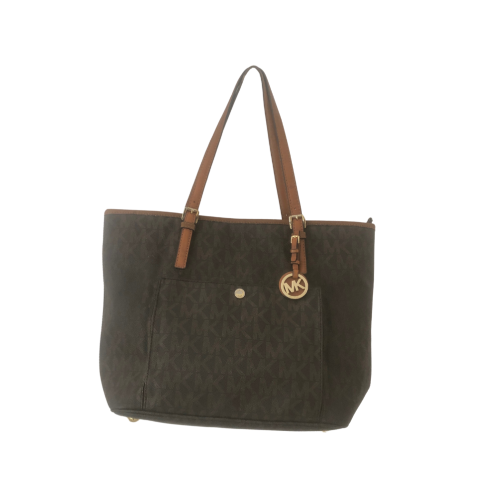 Michael Kors Monogram & Leather Shoulder Bag | Pre Loved |