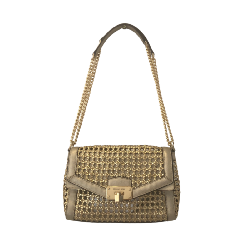 Michael Kors Gold Leather Mesh Bag | Gently Used |