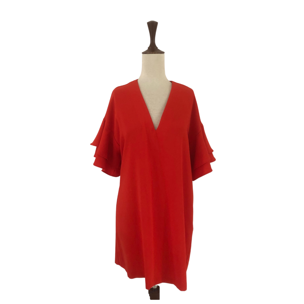 ZARA Orange Frill Sleeves Dress | Gently Used |