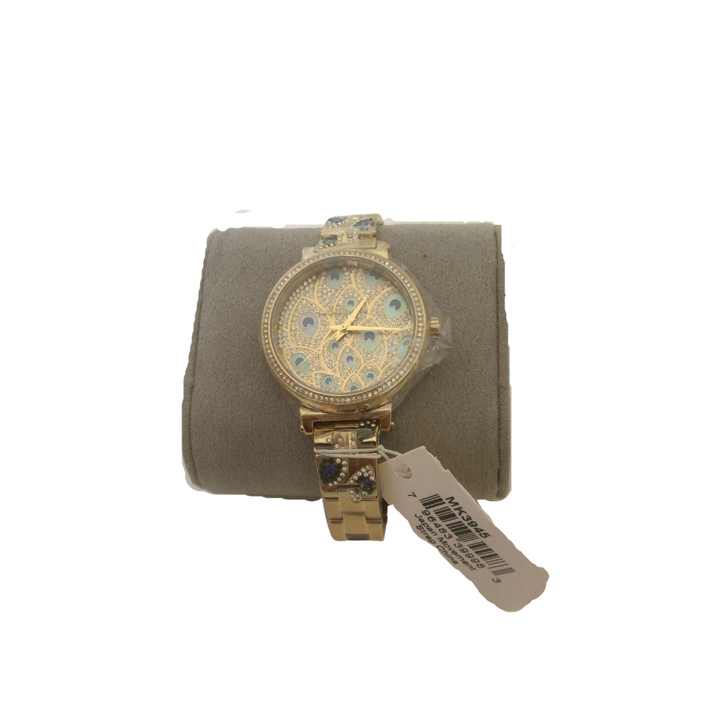 Michael Kors MK3945 Gold Peacock Pattern Watch | Brand New |