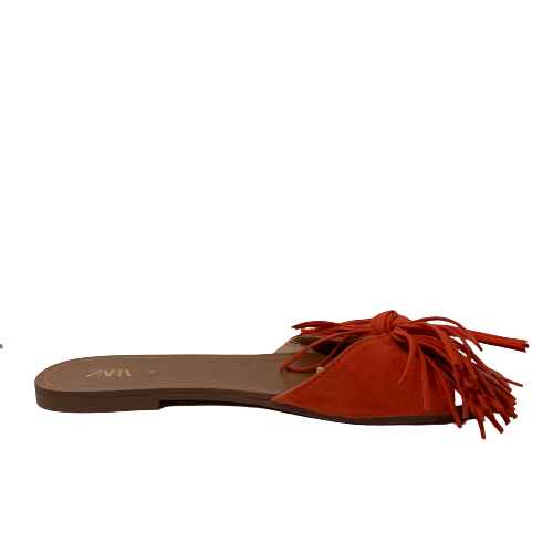 ZARA Orange Knot Fringe Slides | Gently Used |