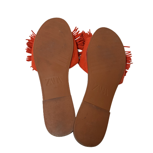 ZARA Orange Knot Fringe Slides | Gently Used |