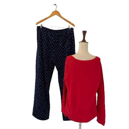 Tommy Hilfiger Red & Navy Polka Dot PJ Set | Brand New |