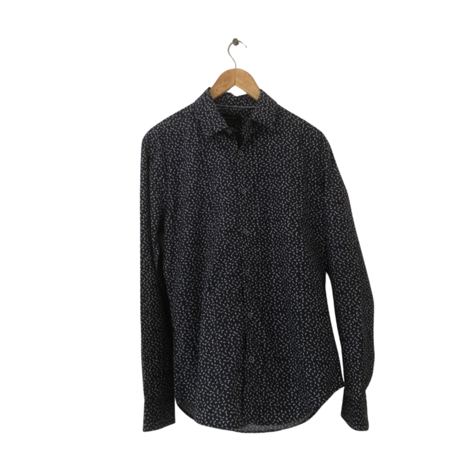 ZARA Dark Blue Printed Men's Shirt | Gently Used |