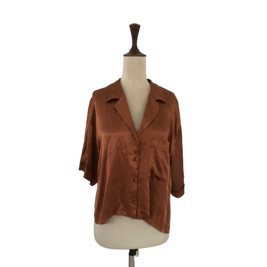 ZARA Copper Satin Shirt | Pre Loved |