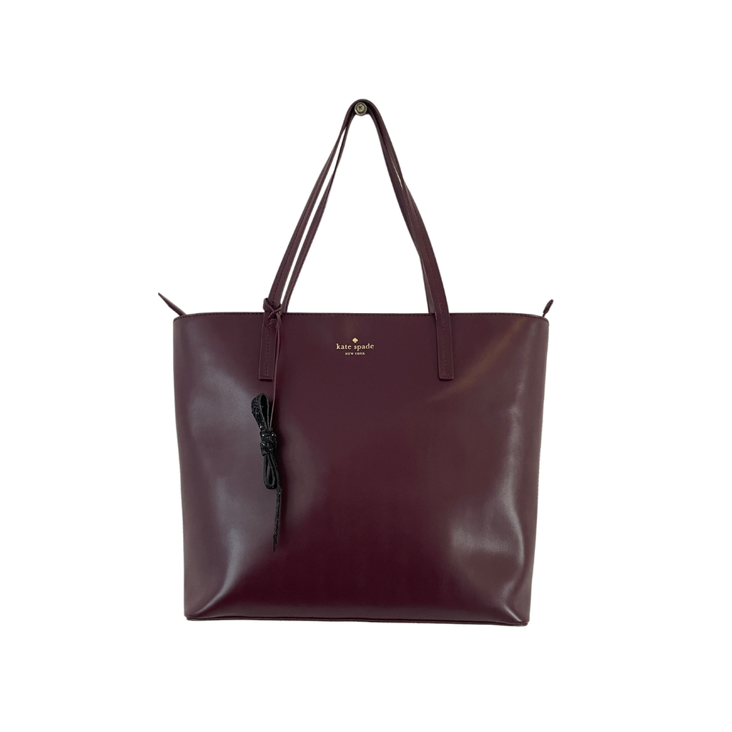 Kate Spade Plum Leather Large Tote Bag | Gently Used |