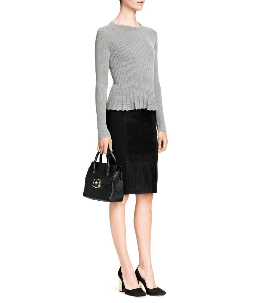 Tory Burch Black Leather 'Clara' Satchel | Gently Used |