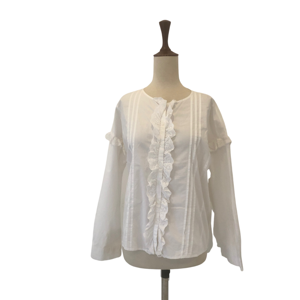 Mango White Lace Detail Blouse | Gently Used |