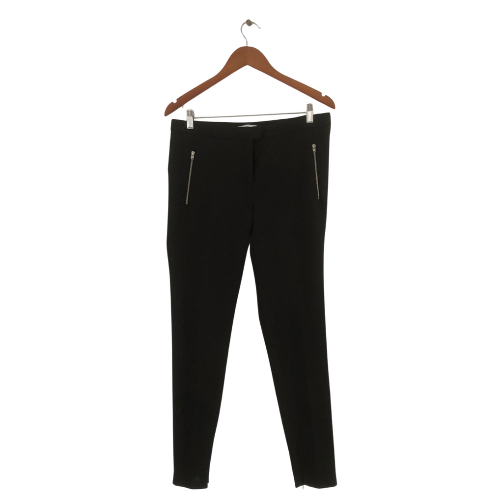 Mango Black Zipper Straight Leg Pants | Pre Loved |
